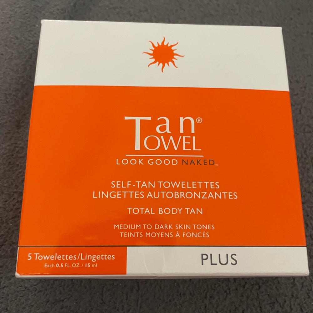 Tan Towel Self-Tan Towelettes Total Body Tan Medium to Dark 5 Towelettes